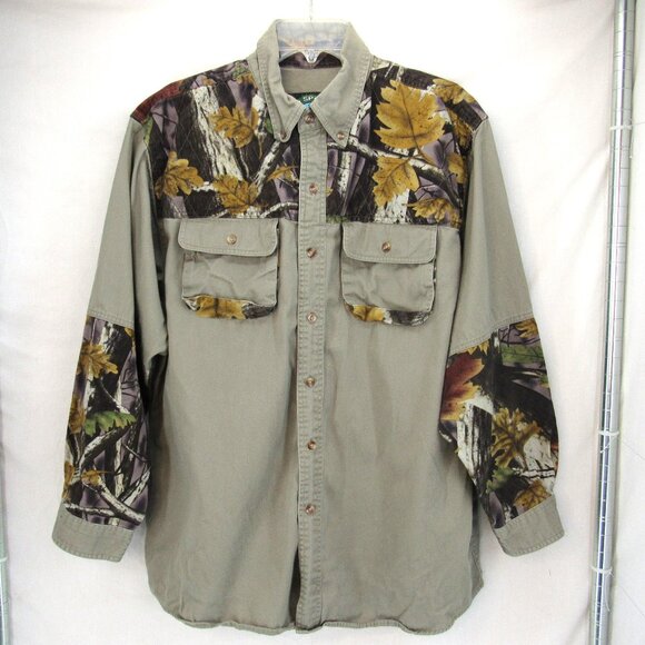 Master Sportsman Rugged Outdoor Gear by Prestige Men's XL Green/Camo Shirt - Picture 1 of 10